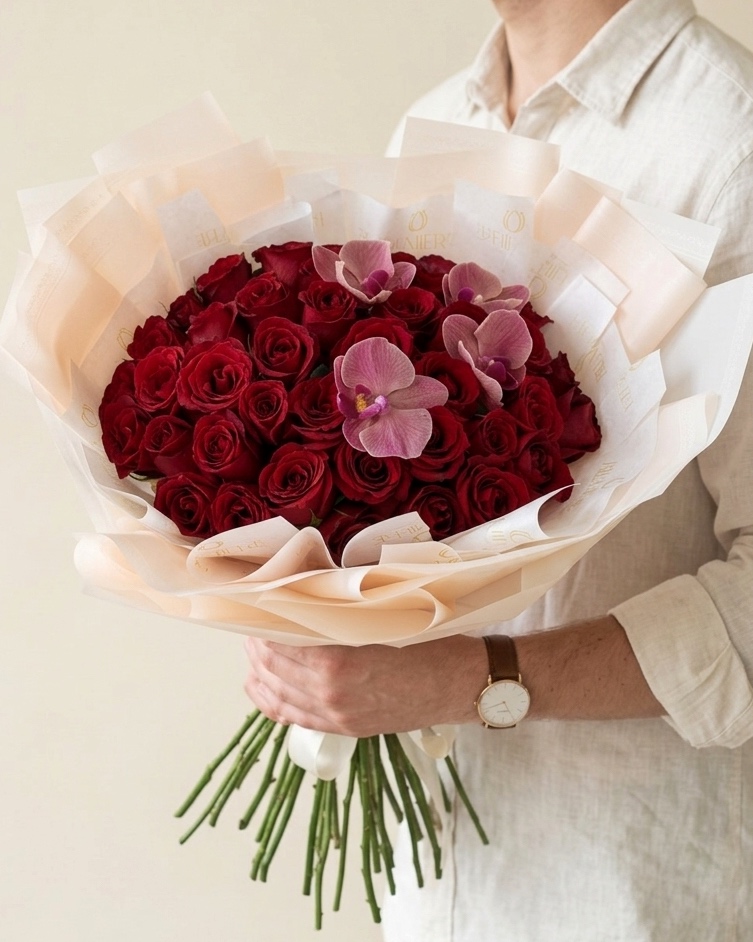 ÉLÉONORE | BOUQUET DE ROSAS & ORQUÍDEAS